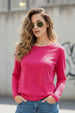Pink Plain Full Sleeve Regular Fit T-Shirt