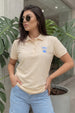 Sweet Bow Marshmallow Regular Fit Premium Pique Lycra Polo T-Shirt