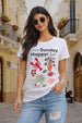 Crazy Sunday White Printed Regular Fit T-Shirt