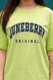 Juneberry Original Neon Green Oversized Fit Graphic T-Shirt