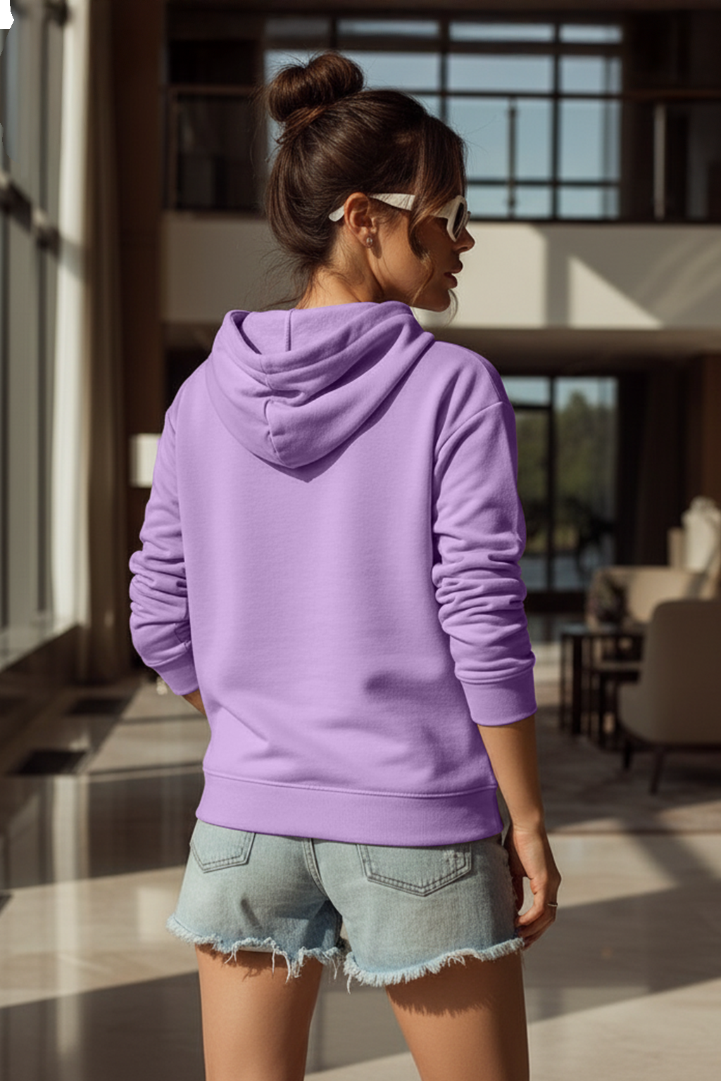 Plain Lilac Spun Regular Fit Hoodie