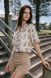 AOP Swanwhite  Oversized Crop Shirt