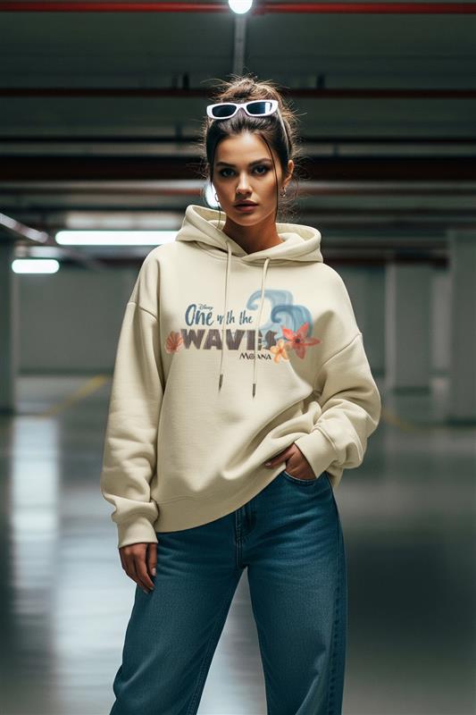 Moana Printed Marshmellow Oversized Hoodie