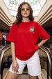 Game Over Red Oversized Fit Graphic T-Shirt