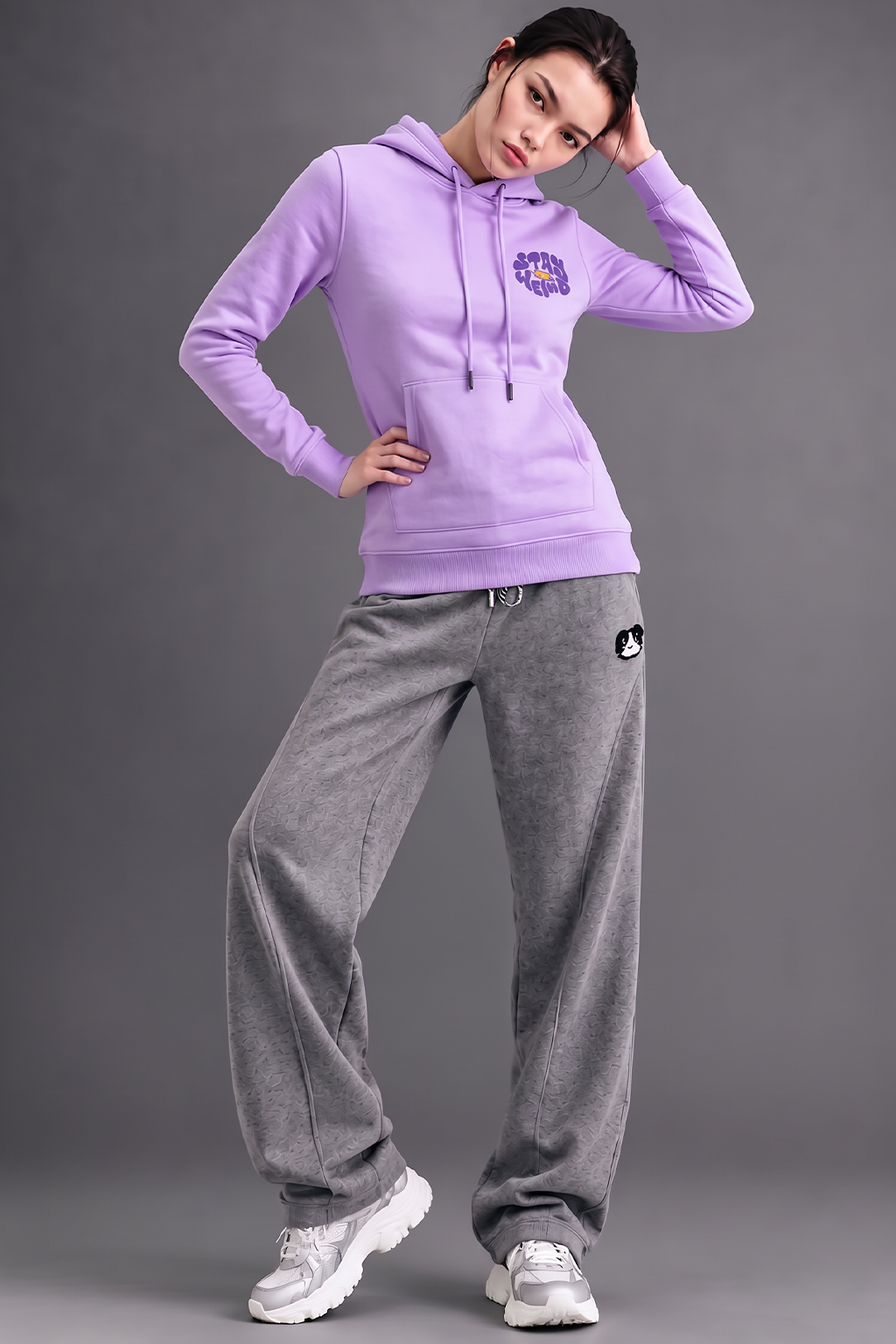 Stay Weird Lilac Regular Fit Hoodie