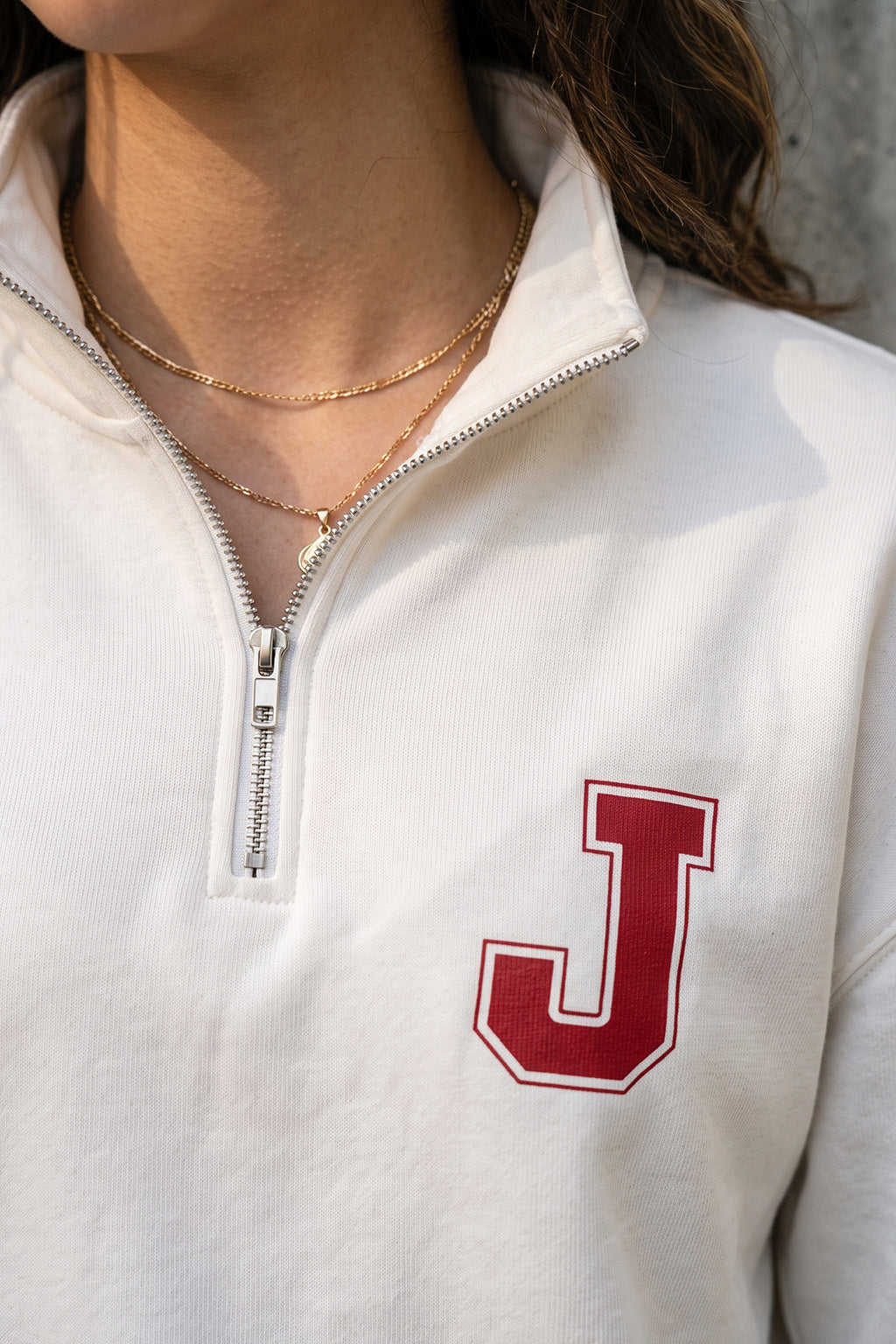 Juneberry White Oversized Printed Sweatshirt