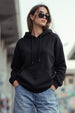 Girls Rock Black Maroon Oversized Printed Hoodie