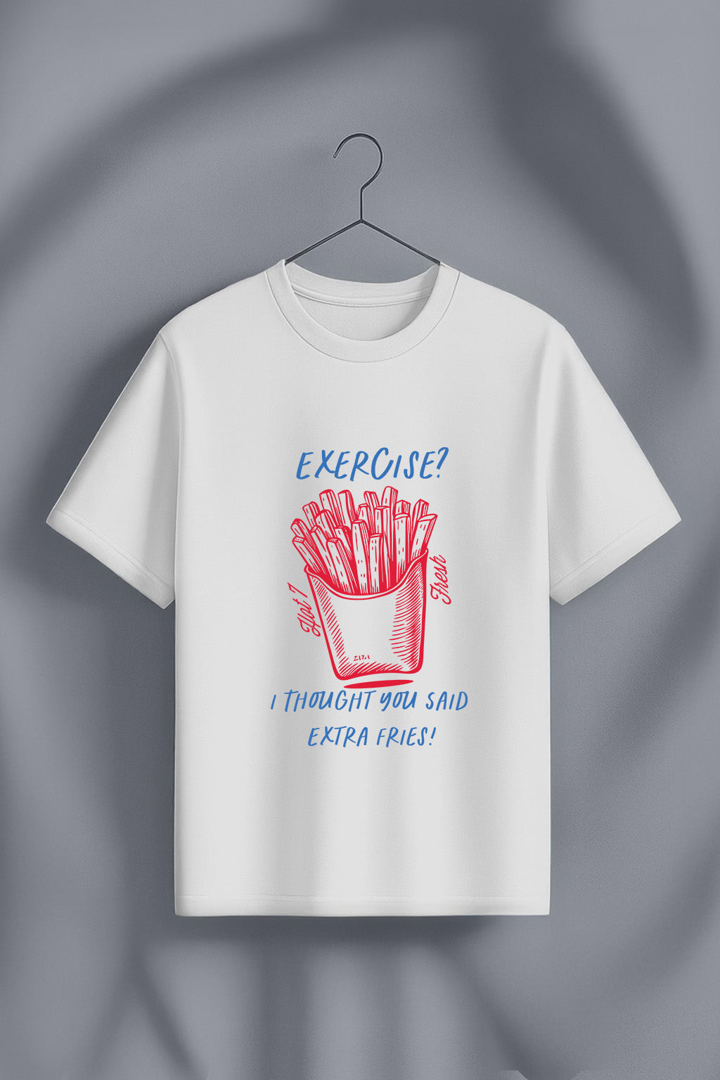 Extra Fries White Printed Regular Fit T-Shirt