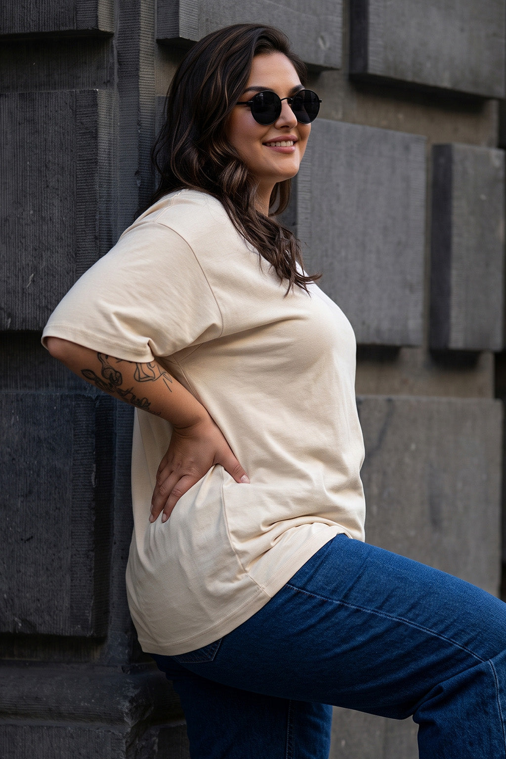Swanwhite Plain Plus Size Oversized T-shirt