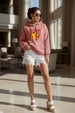 Grumpy Pink Oversized Printed Hoodie