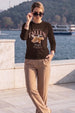 Fallen Brown Printed Full Sleeve Regular Fit T-Shirt