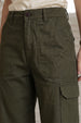 Olive Structured 5 Pocket Straight Fit Woven Cargo