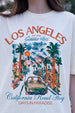 Los Angeles White Oversized Graphic Printed T-Shirt