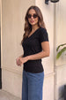 Black Plain V-Neck Regular Fit T-Shirt