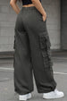 Grey 6-Pocket Drawcord Straight Fit Parachute Pant