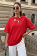 Red Plain Oversized T-Shirt
