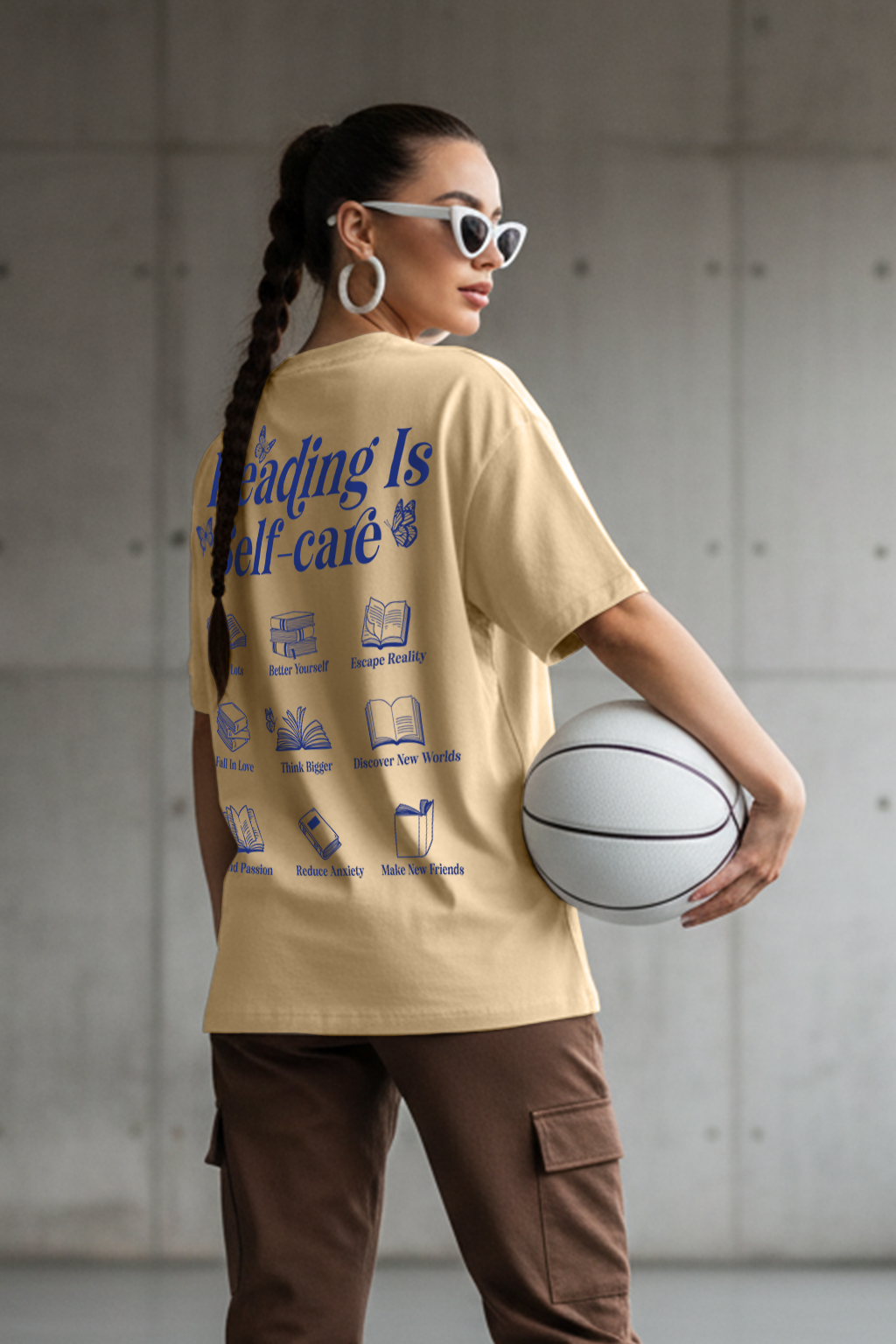 Self Care Swanwhite Oversized Graphic T-Shirt