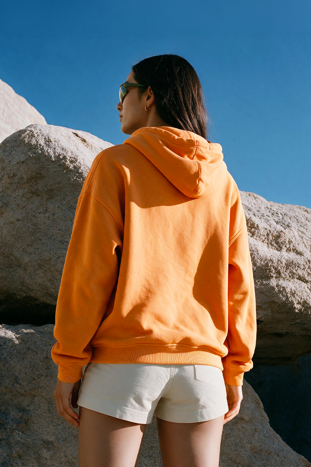 Keep Growing Graphic Printed Orange Oversized Hoodie