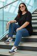 Black Plain Plus Size Oversized T-shirt