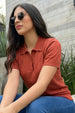 Elite Diamond Orange Regular Fit Flatknit Premium Polo T-Shirt