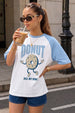 Donut Typographic Print Oversized Fit White T-Shirt