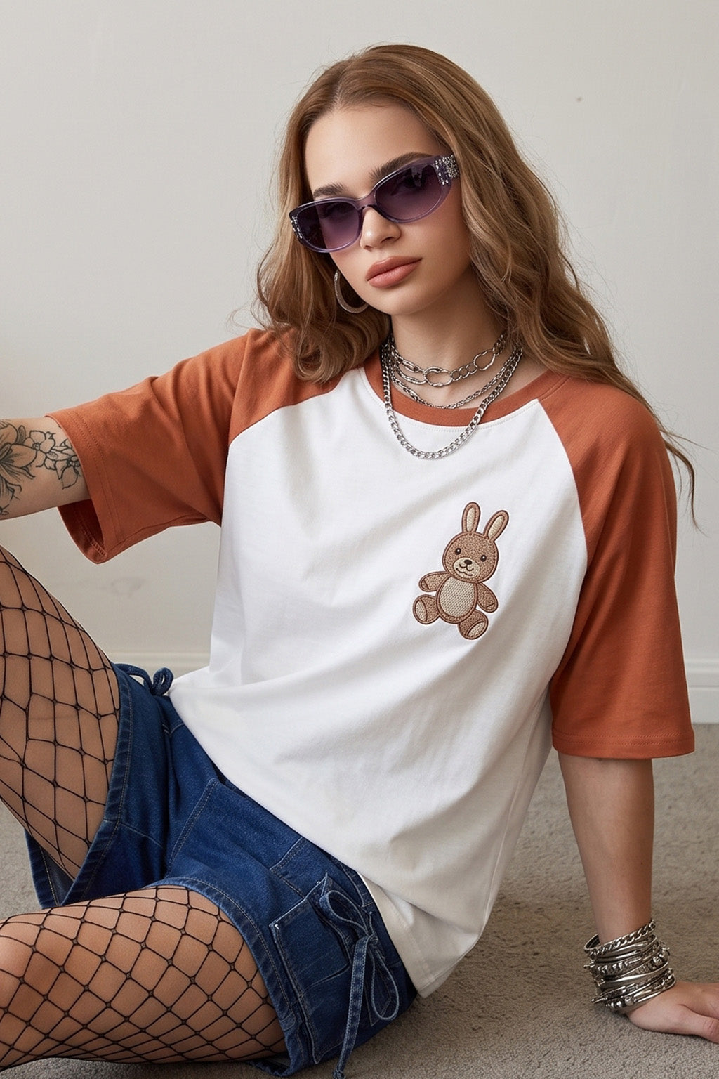 Teddy White Oversized Graphic T-Shirt