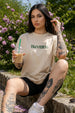 Blooming Swanwhite Oversized Graphic Printed T-Shirt