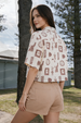 AOP Swanwhite  Oversized Crop Shirt