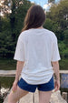 Los Angeles White Oversized Graphic Printed T-Shirt