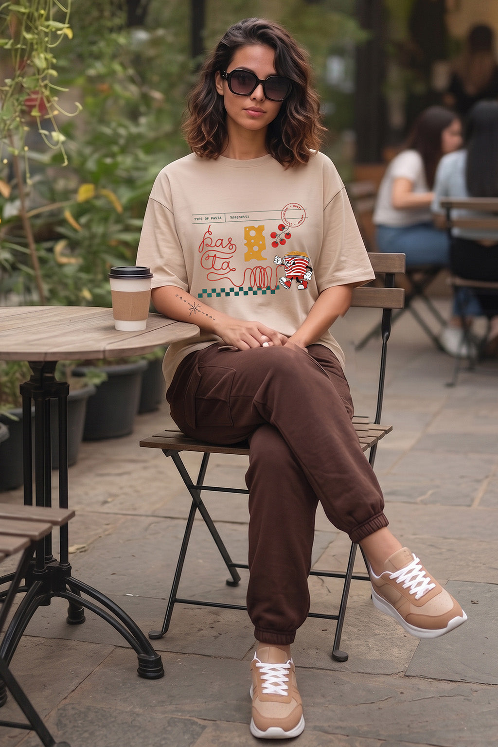 Pasta Swanwhite Oversized Graphic T-Shirt