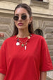 Red Plain Oversized T-Shirt