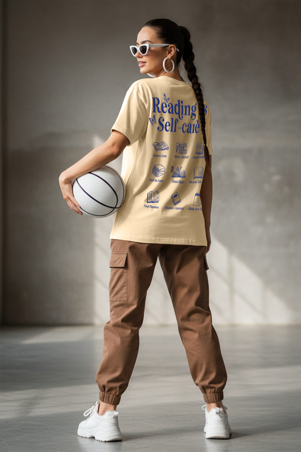 Self Care Swanwhite Oversized Graphic T-Shirt