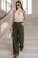 Olive Structured 5 Pocket Straight Fit Woven Cargo