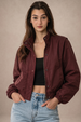 STAND COLLAR WINE JACKET
