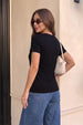 Black Plain V-Neck Regular Fit T-Shirt