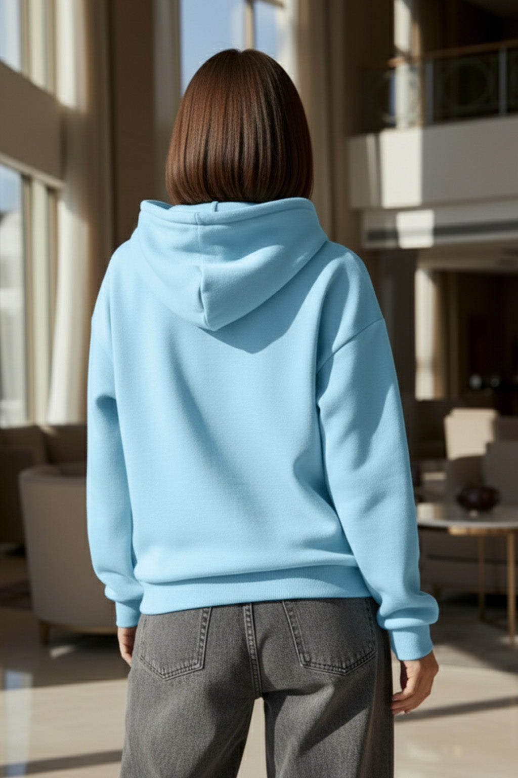 Pickerball Blue Oversized Printed Hoodie