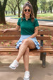 Green Plain Cotton Regular Slim Fit Polo T-Shirt