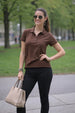 Brown Plain Cotton Regular Slim Fit Polo T-Shirt