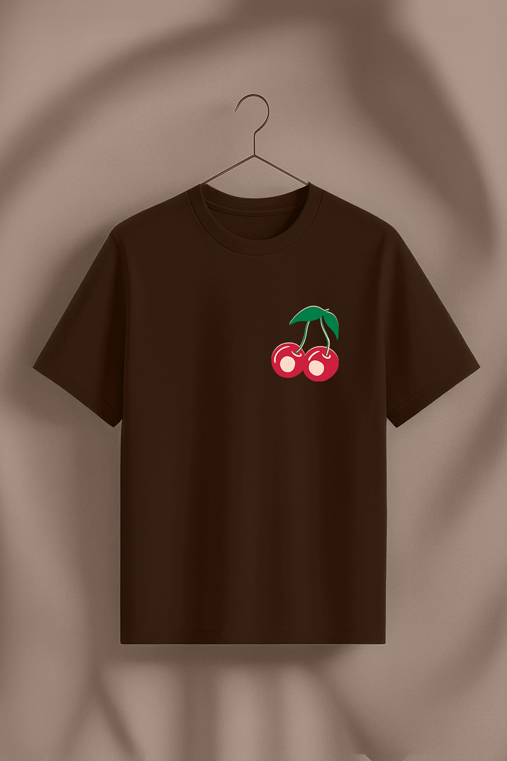 Cherry Bomb Brown Printed Regular Fit T-Shirt