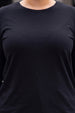 Black Plain Full Sleeve Plus Size T-shirt