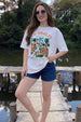 Los Angeles White Oversized Graphic Printed T-Shirt