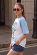 Donut Typographic Print Oversized Fit White T-Shirt