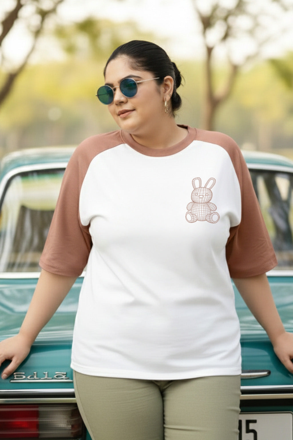 Teddy White Plus Size Oversized T-shirt