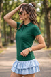 Green Plain Cotton Regular Slim Fit Polo T-Shirt