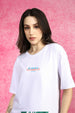 Vitamin D White Graphic Printed Oversized T-Shirt