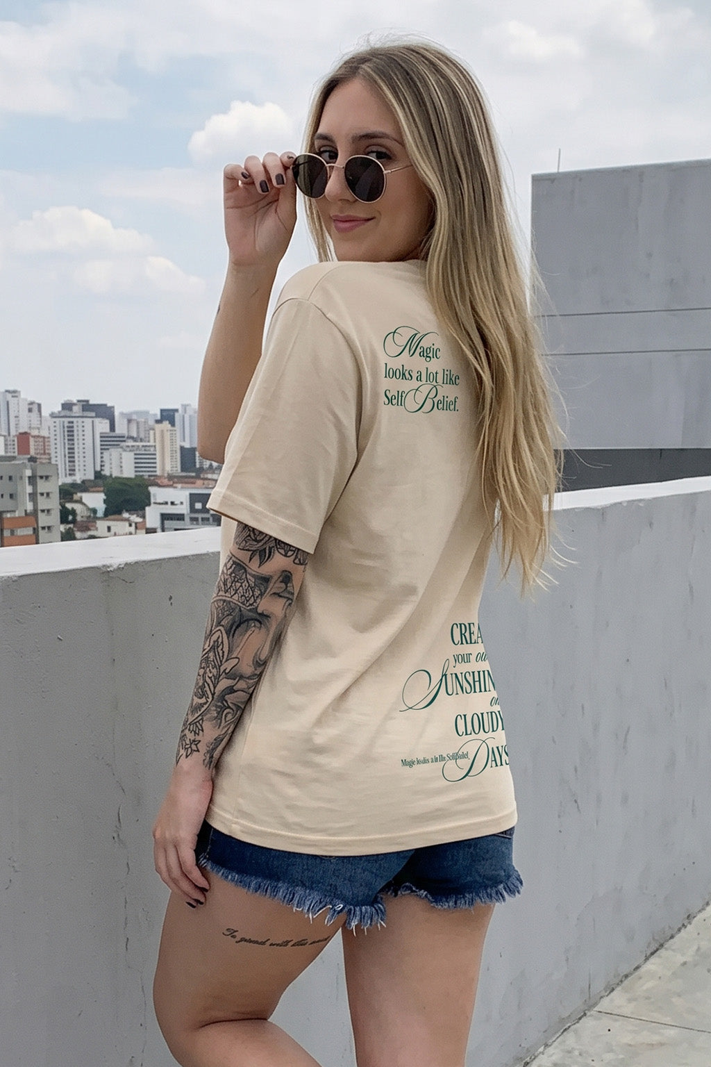 Sunshine Swanwhite Oversized Graphic Printed T-Shirt