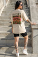 Blooming Swanwhite Oversized Graphic Printed T-Shirt