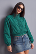 STAND COLLAR GREEN JACKET