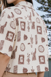 AOP Swanwhite  Oversized Crop Shirt
