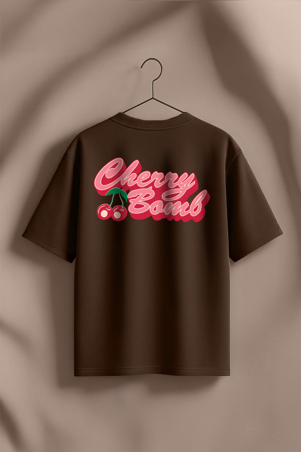 Cherry Bomb Brown Printed Regular Fit T-Shirt